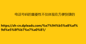 电话号码的重要性不仅体现在方便快捷的